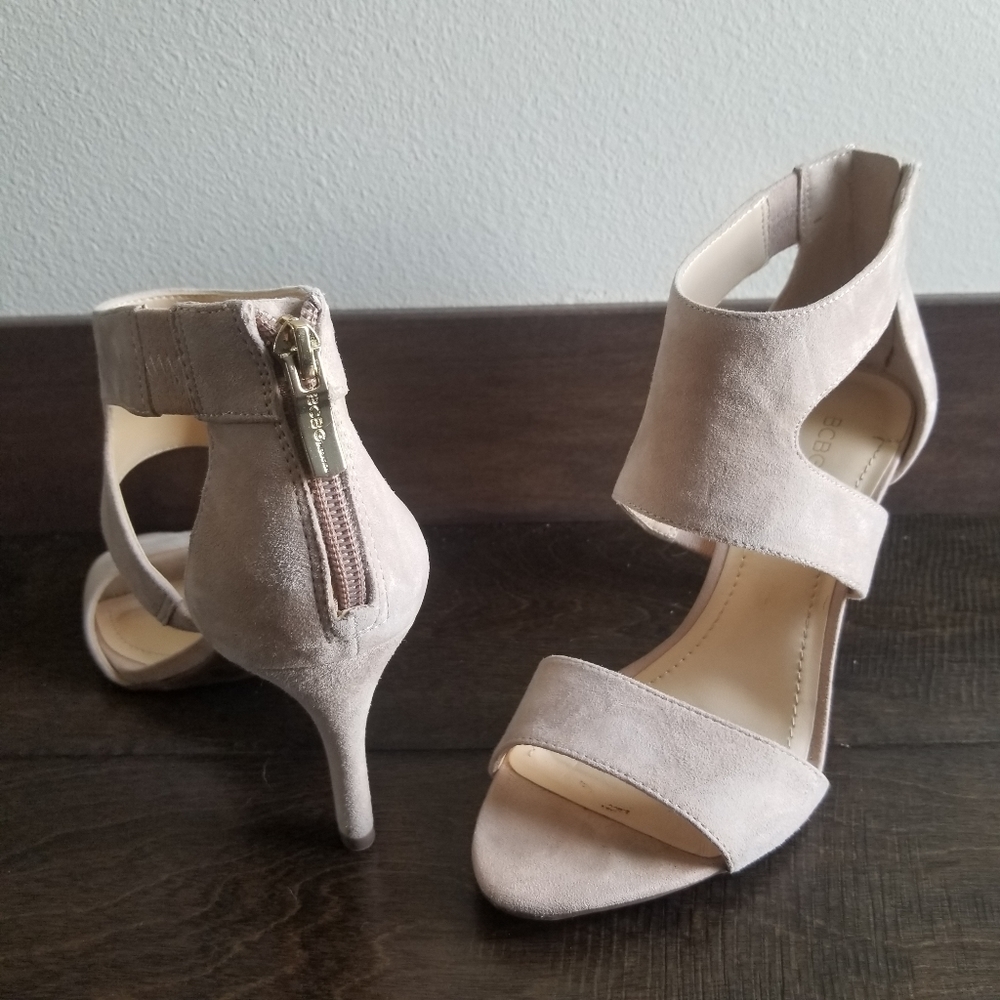 BCBGeneration Mavel-X Suede Heels 7M Beige